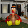 8 Foot Turkey With Pilgrims Hat Thanksgiving Inflatable